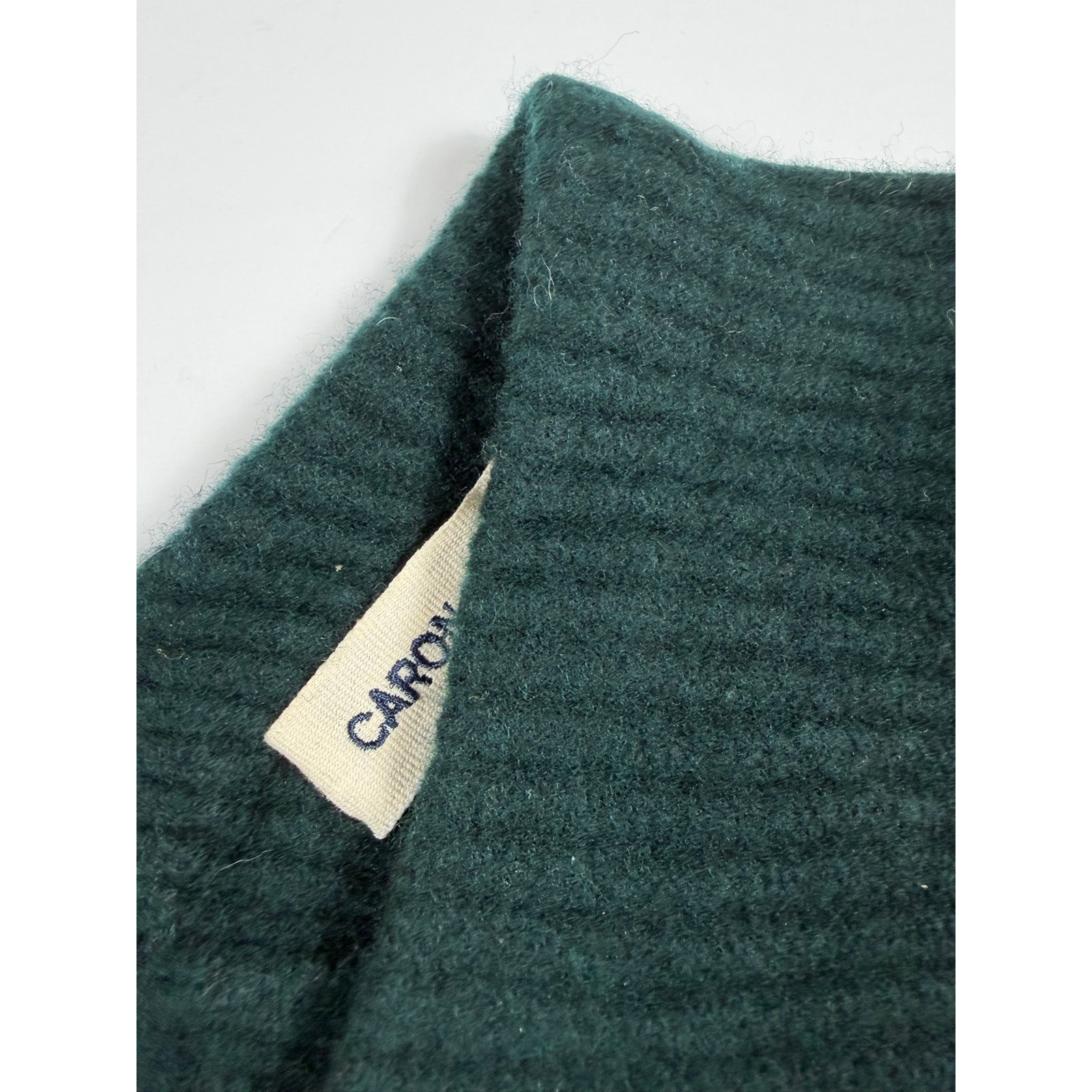 New Caron Callahan Wool V-Neck Sweater Dark Green Large — image 4 of 8